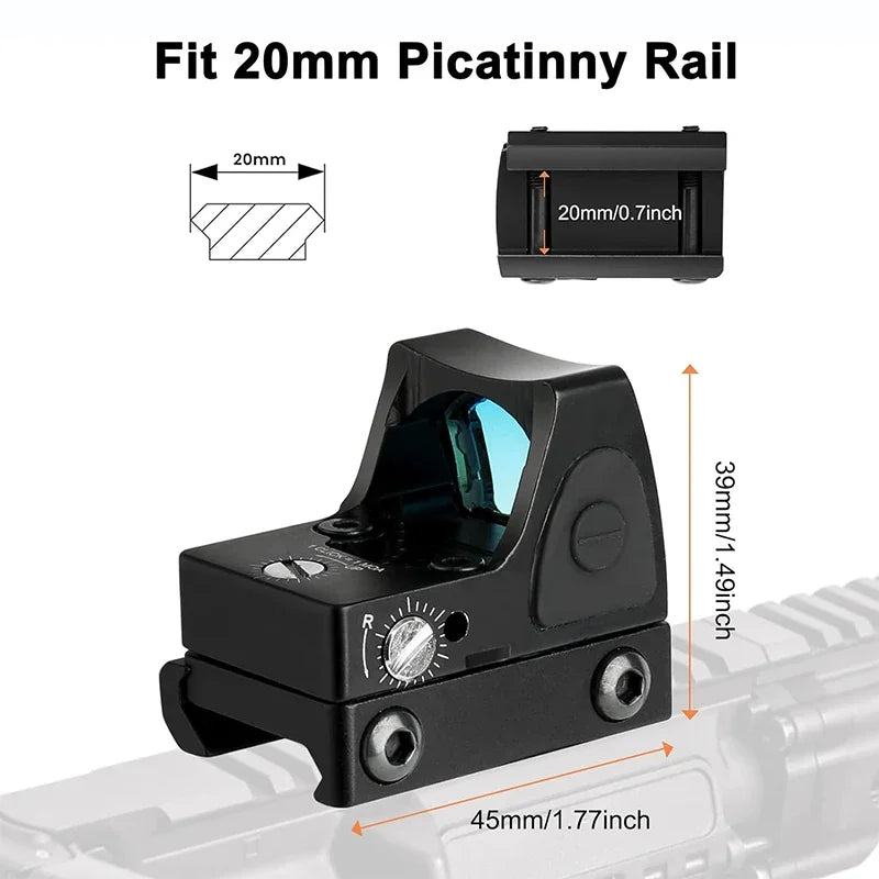 Mini Red Dot Sight Collimator Reflex Sight Scope