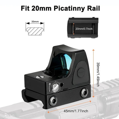 Mini Red Dot Sight Collimator Reflex Sight Scope
