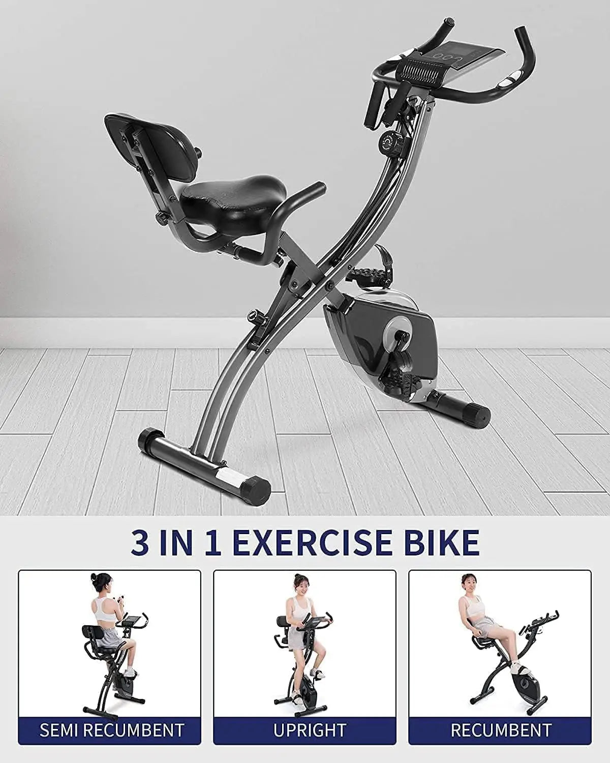 Exercise Bike Folding Pulse Sensor LCD Monitor