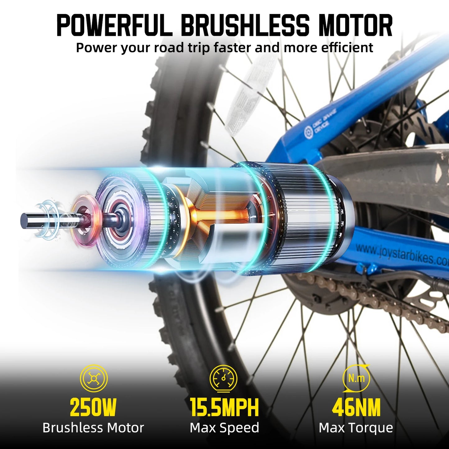 Electric Bike for Kids 250W Motor, Mountain Bicycle Safe