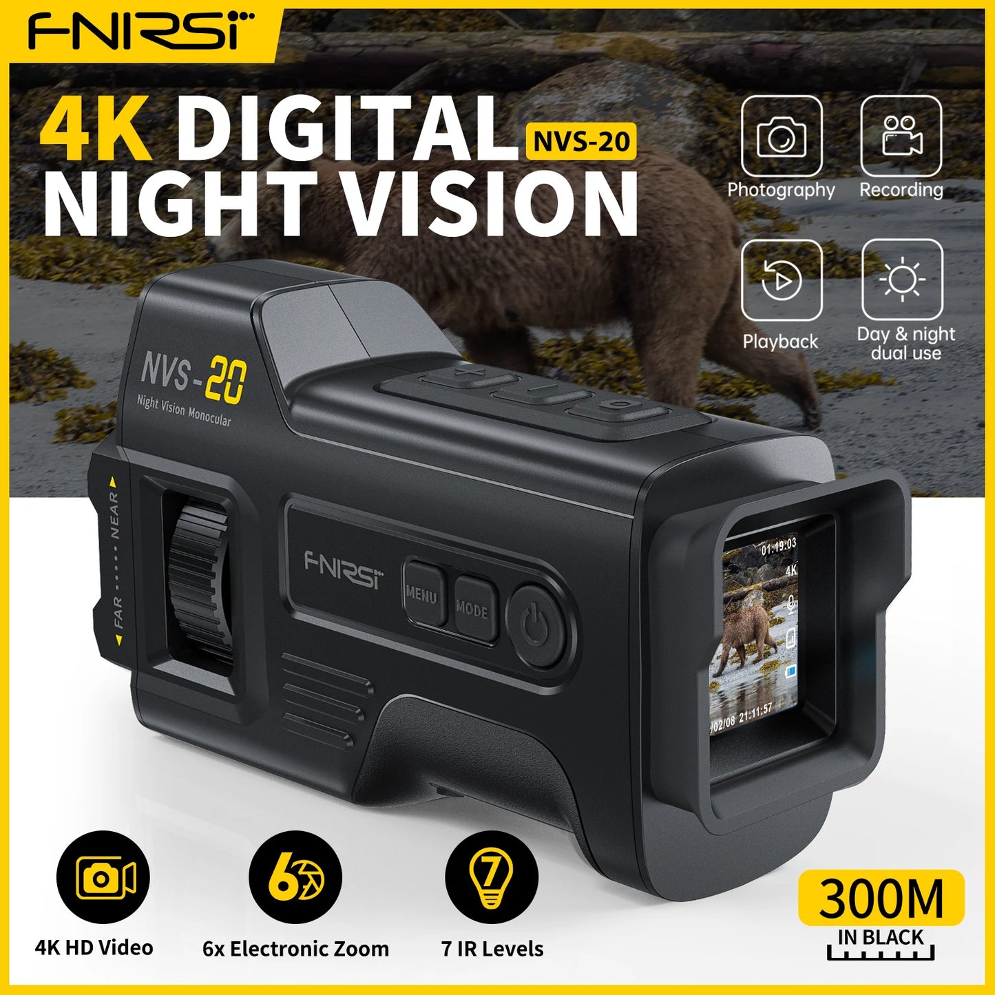 Telescope Night Vision Digital Zoom Hunting Camping Dual Use