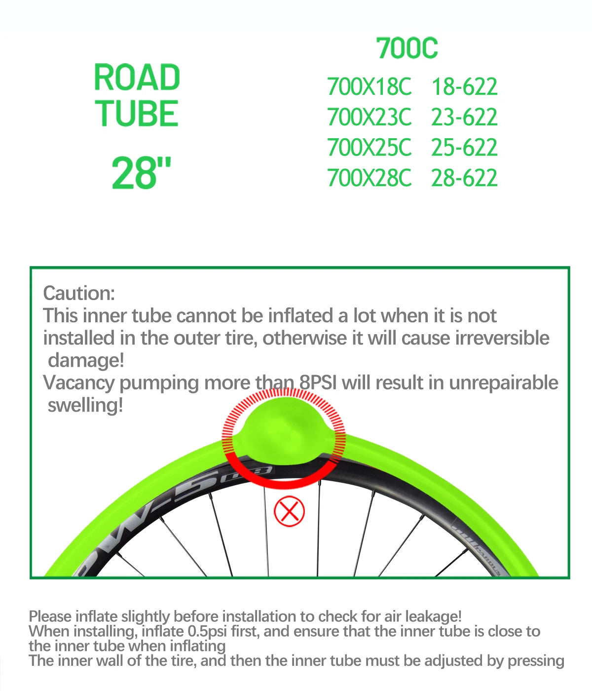 2pcs Bike Inner Tube  60mm Length French Valve Super Light