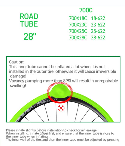 2pcs Bike Inner Tube  60mm Length French Valve Super Light