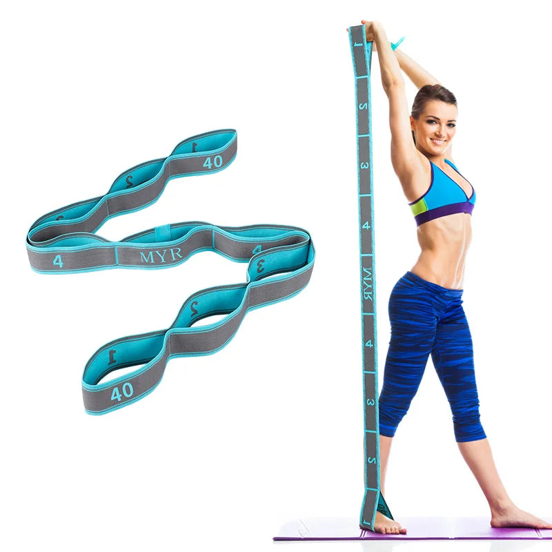 Yoga Stretching Strap with Loops for Ballet, Yoga, Dance, Pilates, Gymnastics