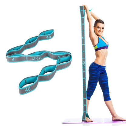 Yoga Stretching Strap with Loops for Ballet, Yoga, Dance, Pilates, Gymnastics