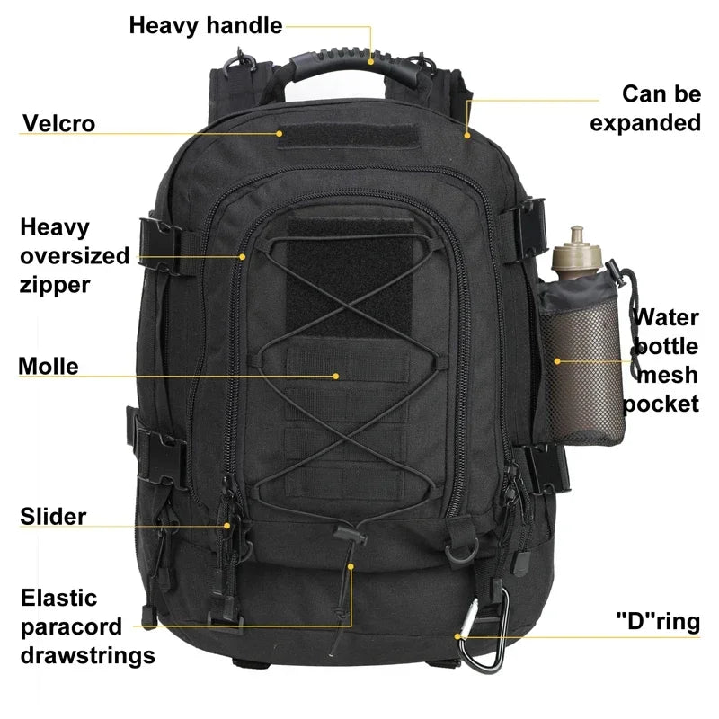 Extra Large Tactical Backpack Outdoor Water Resistant