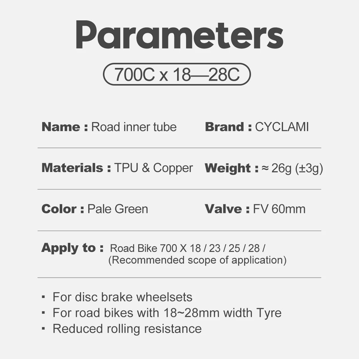 2pcs Bike Inner Tube  60mm Length French Valve Super Light
