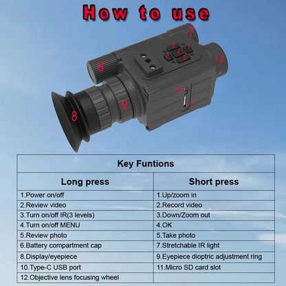 Helmet Night Vision Long-Distance Hunting Goggles Telescope