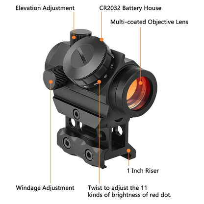 Red Dot Sight 1x25mm Waterproof & Shockproof & Fog-Proof