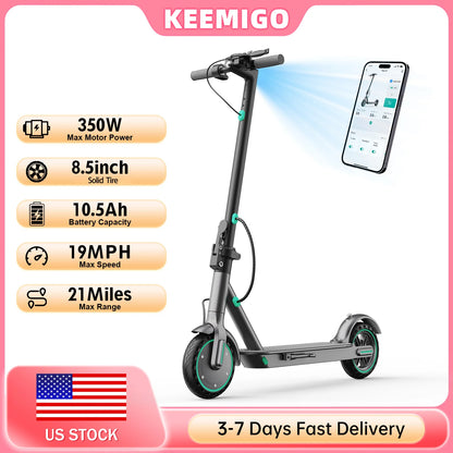 350W Motor Electric Scooter 8.5'' Solid Tire 19MPH