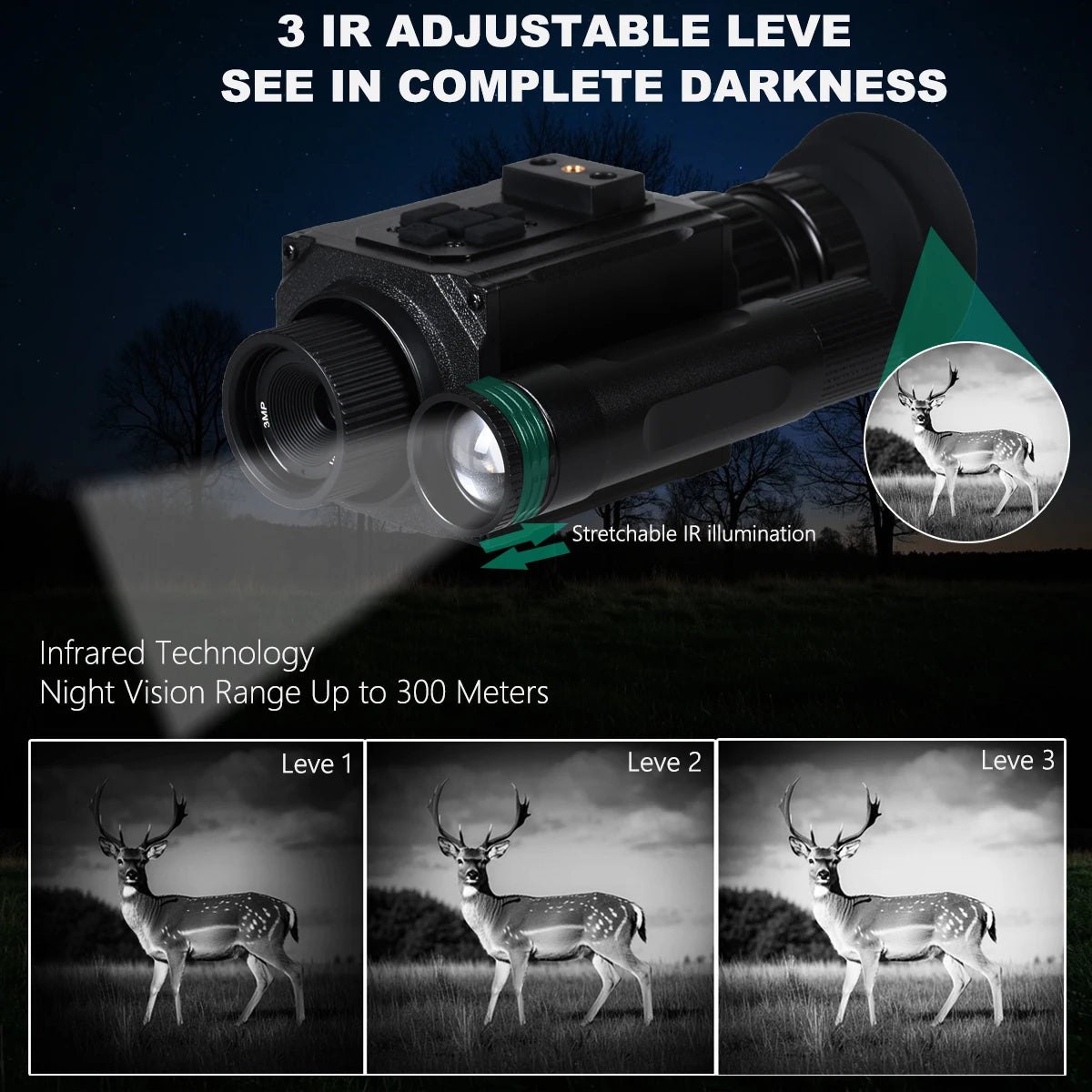 Helmet Night Vision Long-Distance Hunting Goggles Telescope