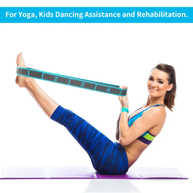 Yoga Stretching Strap with Loops for Ballet, Yoga, Dance, Pilates, Gymnastics