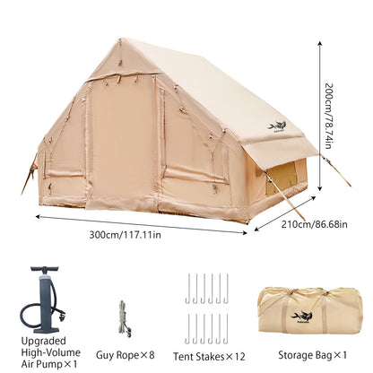 Inflatable Tent With Skylight, Quick Setup With Pump, Outdoor Family Luxury Tent