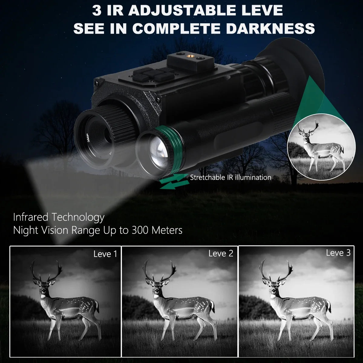 Helmet Night Vision Long-Distance Hunting Goggles Telescope