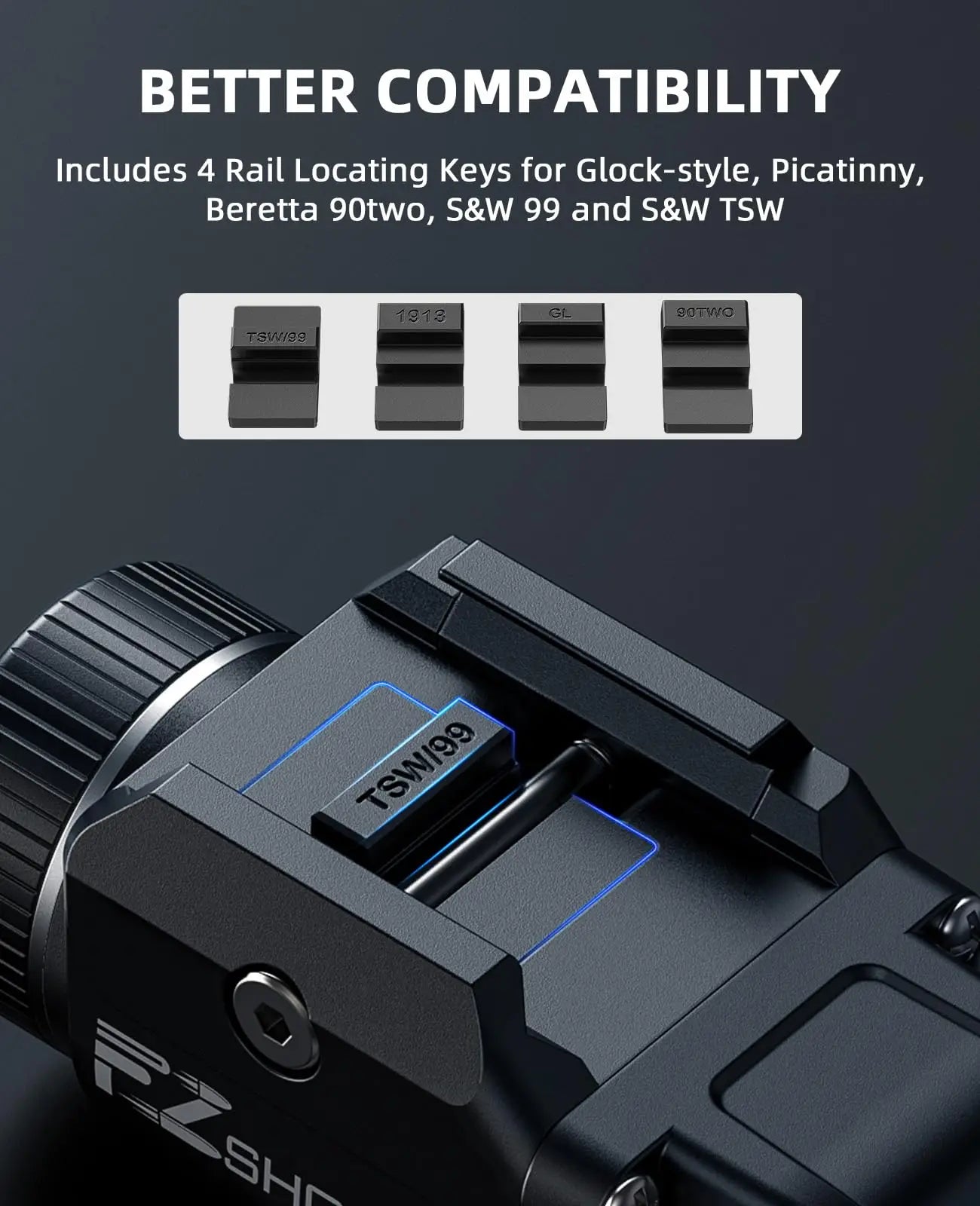 Bright Pistol Light Rechargeable Strobe Mode