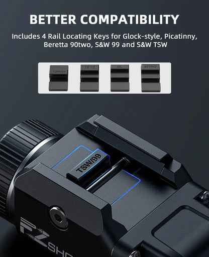 Bright Pistol Light Rechargeable Strobe Mode