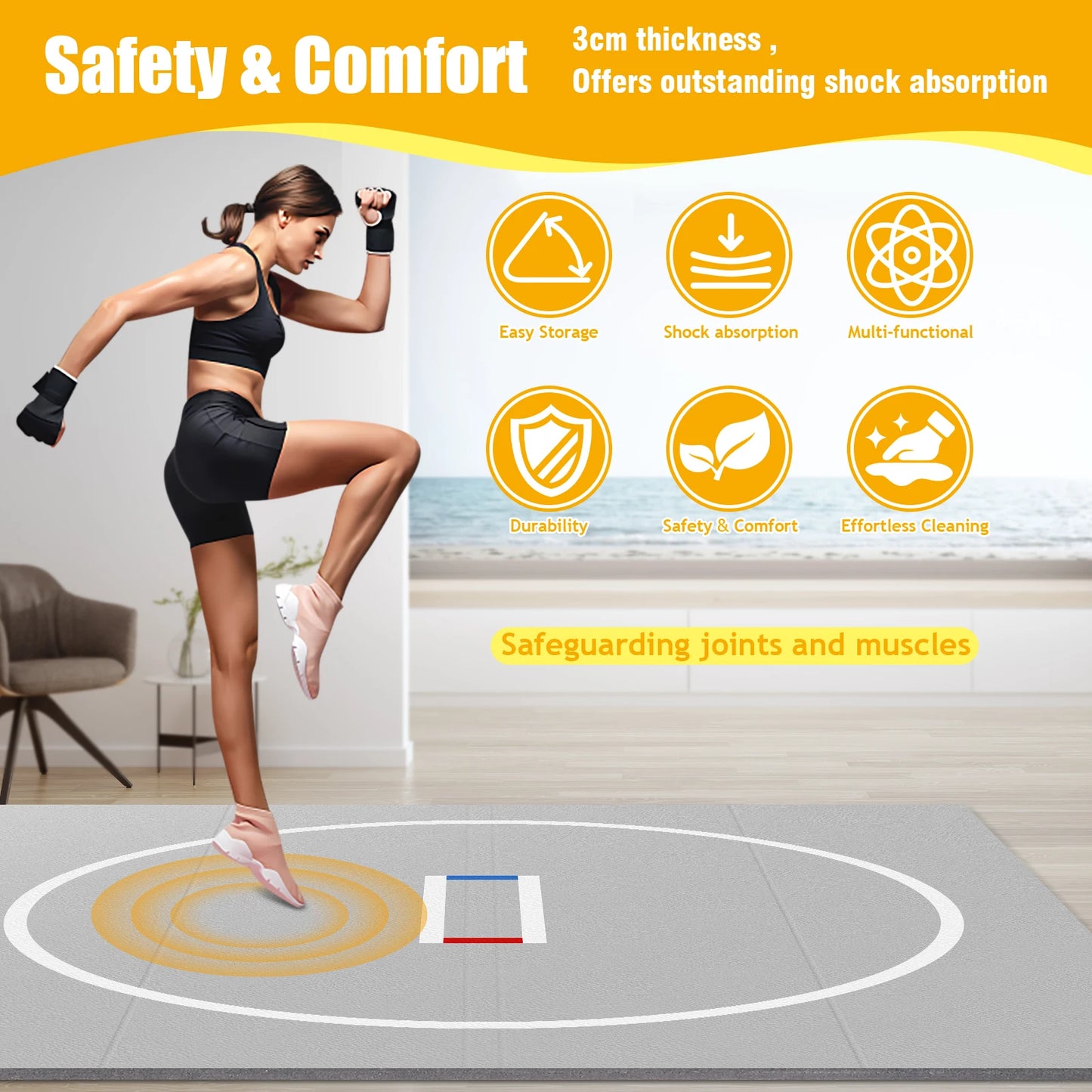 Anti-Slip for Grappling Martial Art Boxing Judo Jiu Jitsu Wrestle Mats