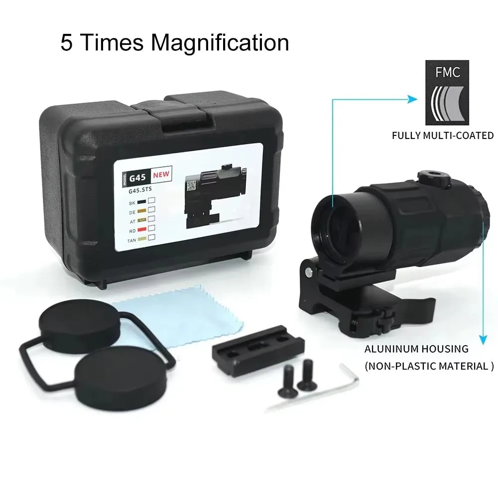 Magnifier Scope With Switch to Side Quick Detachable QD Mount For Hunting
