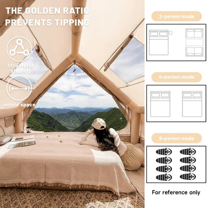 Inflatable Camping Tent With Skylight And Breathable Mesh