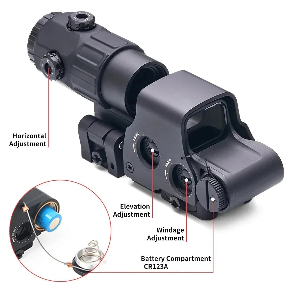 Red Dot Sight  Magnifier Holographic Sight Rail Mount