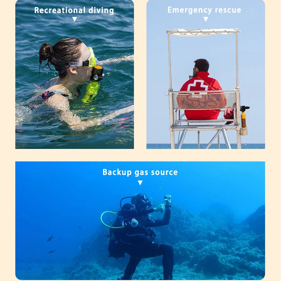 Mini Scuba Lung Tank 0.5L With Snorkeling mask Underwater Breathe