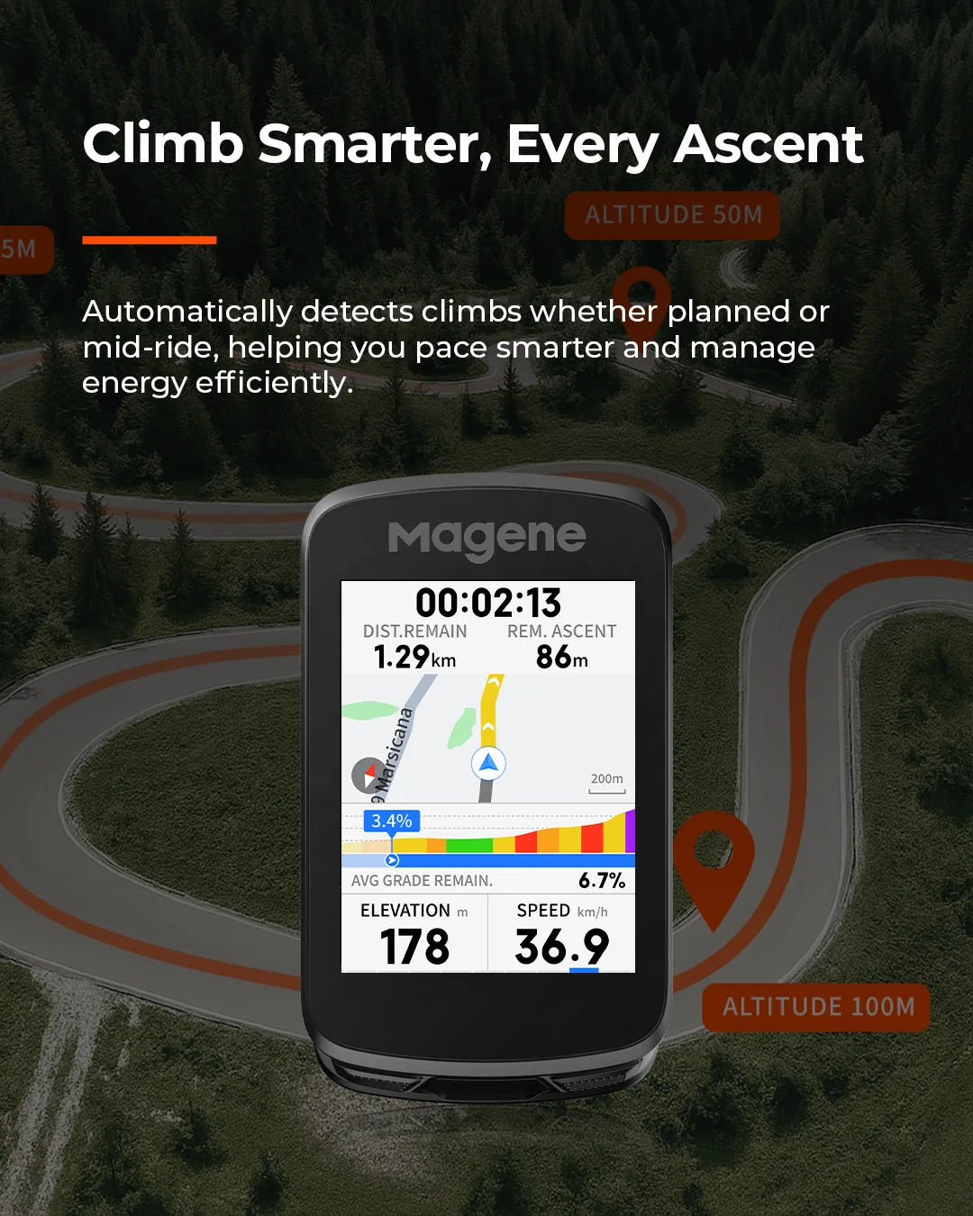 Touchscreen GPS Bike Computer Navigation Speedometer