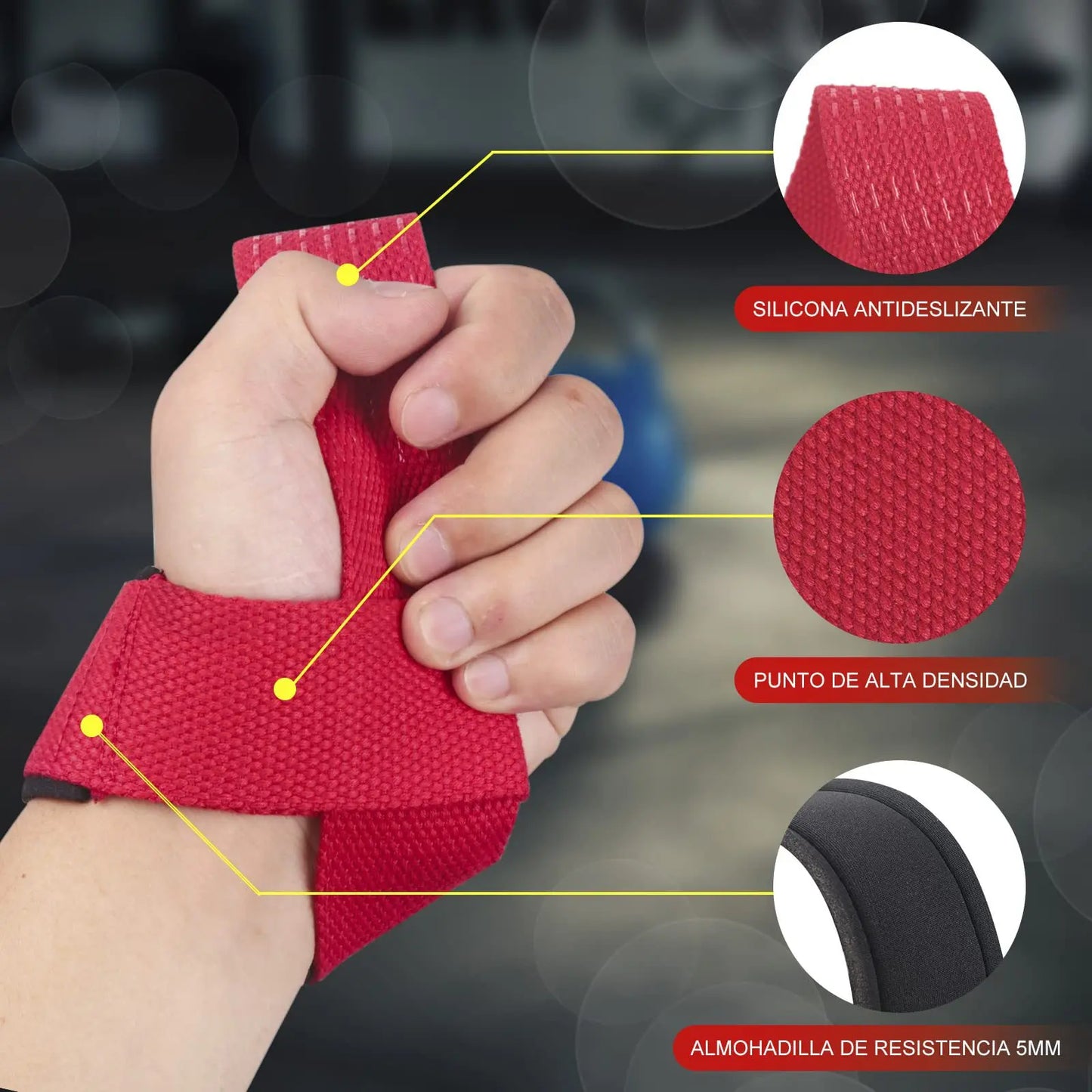 Weightlifting Wrist Straps Strength Training Non-slip