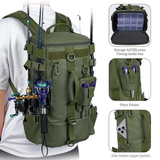 Multifunctional Fishing Backpack Large Capacity Rod Storage