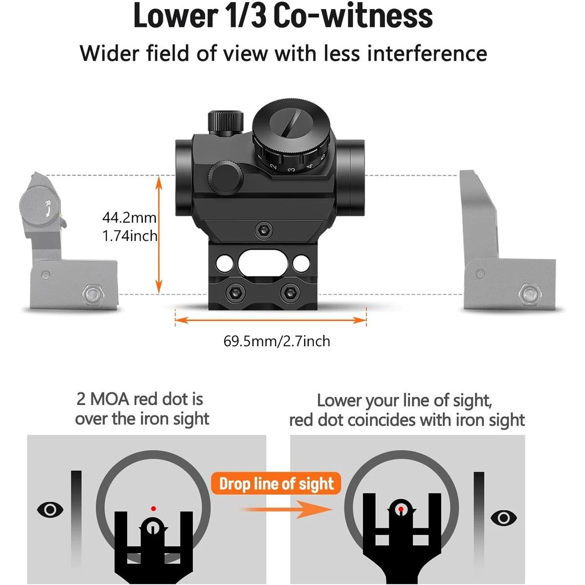 Red Dot Sight 1x25mm Waterproof & Shockproof & Fog-Proof