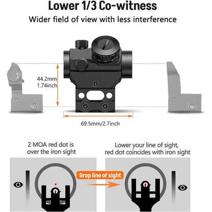 Red Dot Sight 1x25mm Waterproof & Shockproof & Fog-Proof