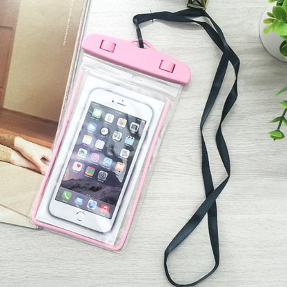 Florescent Universal Waterproof Phone Pouch Case Diving Swimming Bag Luminous Mobile Cover For Phone Sports Beach Pool 6 inch Universal Water Proof Mobile Pouch/Case Cover for Rain Protection & Under Water Swimming Bag Case and Strap