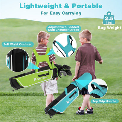 Junior Complete Golf Club Set with Stand Bag Rain Hood