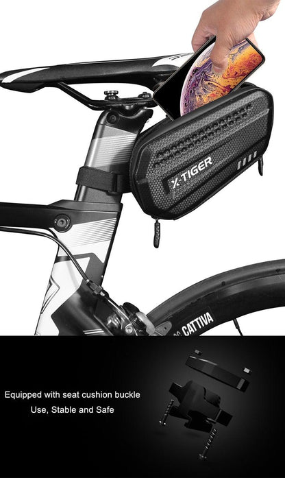 Bicycle Bag Rainproof Road Bike Bag 1.2L Large Capactity Cycling Seat Post Rear Bag For Bicycle Accessories Bike Bag Bicycle Under Seat Pouch Cycling Wedge Pack For Mountain Road Cycling Accessories Storage